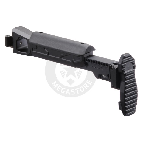 Atlas Custom Works Folding Telescopic Buttstock w/ Cheek Riser for GHK AK74 GBB Airsoft Rifle - (Black)