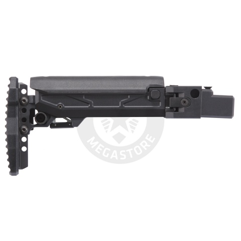 Atlas Custom Works Folding Telescopic Buttstock w/ Cheek Riser for GHK AKM V2 GBB Airsoft Rifle - (Black)