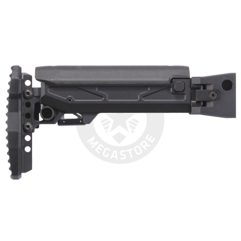 Atlas Custom Works Folding Telescopic Buttstock w/ Cheek Riser for Marui AKM GBB - (Black)