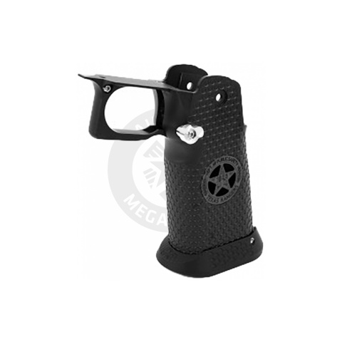 Airsoft Masterpiece Aluminum Grip for Hi-Capa Airsoft Pistols Texas Rangers Type 5 - BLACK