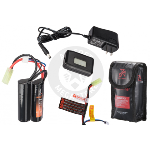 Lancer Tactical 7.4V 2500mAh 20C Battery & LCD Lipo Balance Charger Combo