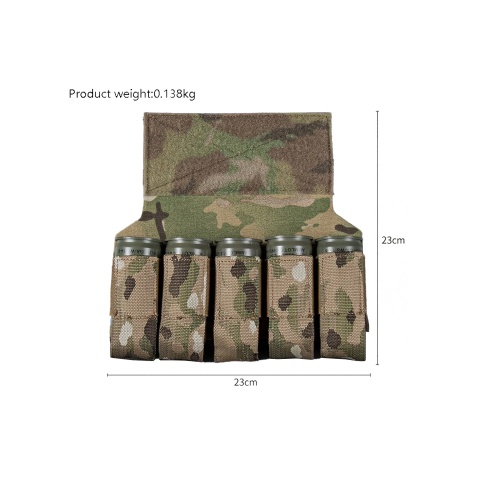 MOLLE Webbing Quintuplets Grenade Pouches For Tactical Vest Expansion