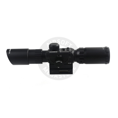 Lancer Tactical 3.5-10x40IR Short Red Dot Scope Equipped With Red Laser Mechanism Fits 11mm/20mm Rails - (Black)