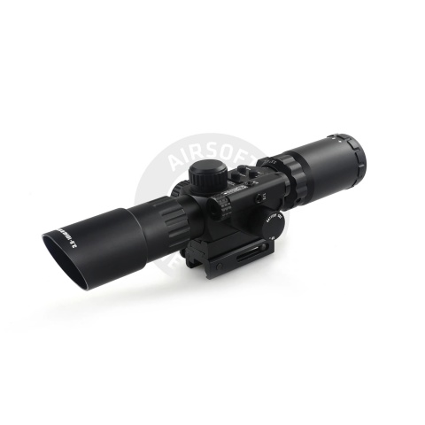 Lancer Tactical 3.5-10x40IR Short Red Dot Scope Equipped With Red Laser Mechanism Fits 11mm/20mm Rails - (Black)