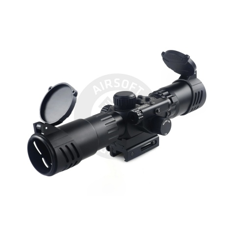 Lancer Tactical 3.5-10x40IR Short Red Dot Scope Equipped With Red Laser Mechanism Fits 11mm/20mm Rails - (Black)