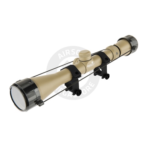 Lancer Tactical 3 - 9 x 40 Rifle Scope w/ Rings -TAN