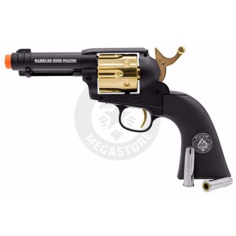 Umarex Legends Gambler High Stakes Limited Edition CO2 Powered Airsoft Single Action Revolver - (Black/Gold)