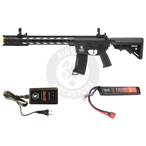 Lancer Tactical Gen 3 M4 SPR Interceptor Airsoft AEG Rifle w/ Battery/Charger Bundle - (Black)