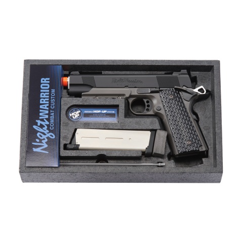 Tokyo Marui Night Warrior 1911 Hi-Kick Gas Blowback Airsoft Pistol (Color: Black & Gray)