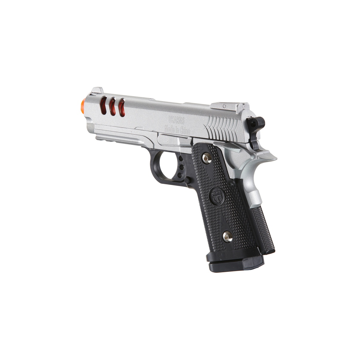 Uk Arms Compact Heavyweight Series Airsoft Spring Pistol Color Silver Airsoft Megastore