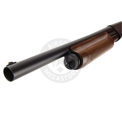 Tokyo Marui M870 Wood Stock Type Airsoft Shotgun - (Black & Wood)