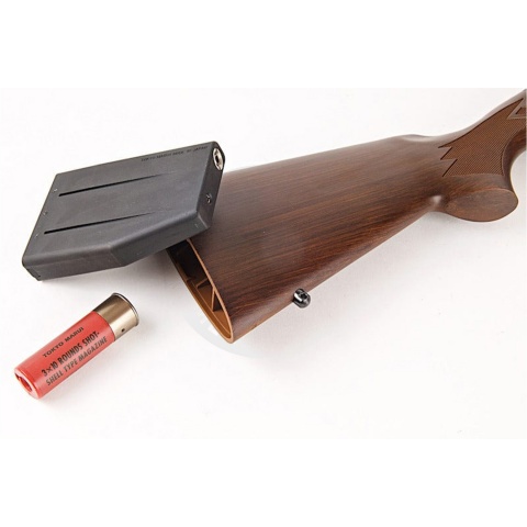 Tokyo Marui M870 Wood Stock Type Airsoft Shotgun - (Black & Wood)