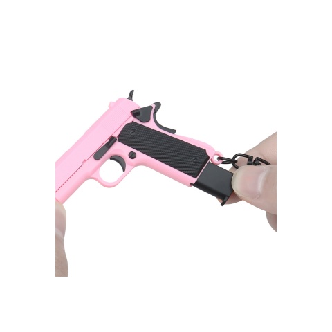 Tactical Detachable Mini 1911 Pistol Keychain (Color: Pink)