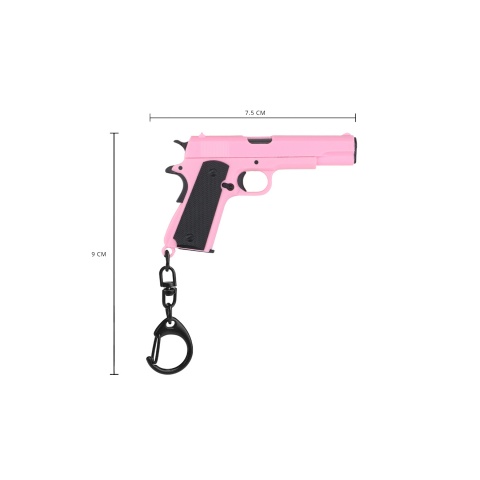 Tactical Detachable Mini 1911 Pistol Keychain (Color: Pink)