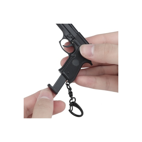 Tactical Detachable Mini M9 Pistol Keychain (Color: Black)