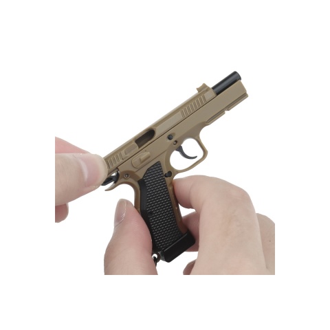 Tactical Detachable Mini Pistol Keychain (Color: Tan)