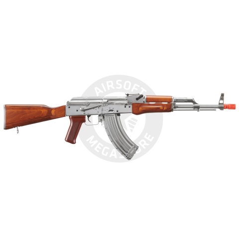 LCT AKM Stamped Steel Airsoft AEG Rifle w/ Full Stock (Silver & Wood)