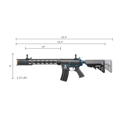 Lancer Tactical Gen 2 M4 SPR Interceptor Airsoft AEG Rifle (Color: Black & Blue)