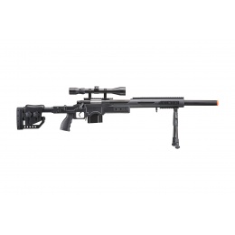 WellFire MB4410 Bolt Action Sniper Rifle w/ Scope and Bipod - BLACK ...