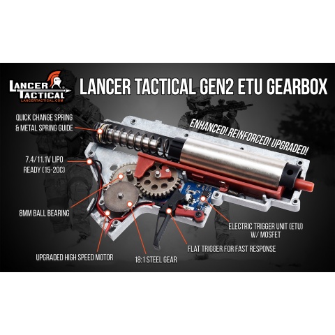 Lancer Tactical Low FPS ProLine Series MK18 MOD 0 M4 Airsoft AEG Rifle (Color: Black)