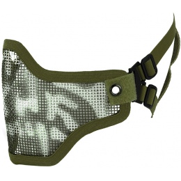 CYMA Airsoft Steel Mesh Adjustable Lower Face Mask - OD GREEN SKULL