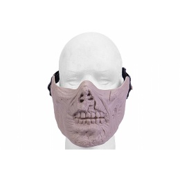 Airsoft Half Face Zombie Skull Mask - TAN