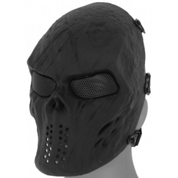 Airsoft Villain Skull Mesh Face Mask - BLACK
