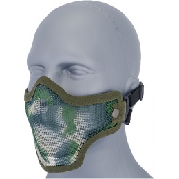 UK Arms Airsoft Tactical Metal Mesh Half Mask - JUNGLE CAM