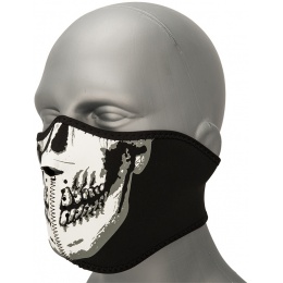 Zan Headgear Airsoft Glow in the Dark Half Mask - SKULL FACE