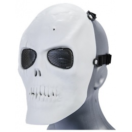 UK Arms Airsoft Mesh Scarred Skull Full Face Mask - WHITE