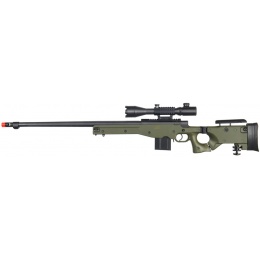 UK Arms Airsoft L96 Fluted Barrel Bolt Action Scope Rifle - OD GREEN
