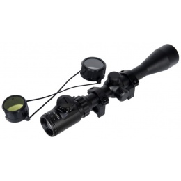 Lancer Tactical 3 - 9x Red & Green Illuminated Rifle Scope (Color: Black