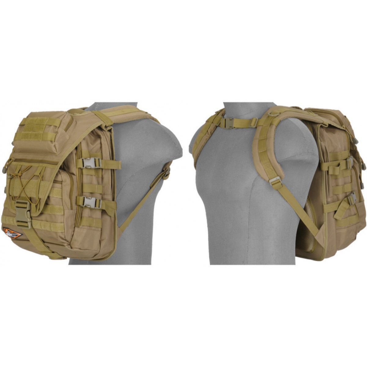 Lancer Tactical Airsoft MOLLE Laptop Backpack - TAN | Airsoft Megastore