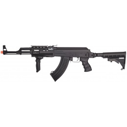 Lancer Tactical AK47 LT-728C AEG Airsoft Rifle w/ Retractable Stock - BLACK
