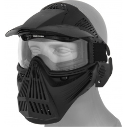 AMA Tactical Full Face Airsoft Mask w/ Eye Safety & Visor - BLACK