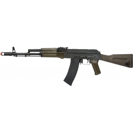 LCT Full Steel AK74M Airsoft AEG Rifle - BLACK/OLIVE DRAB GREEN