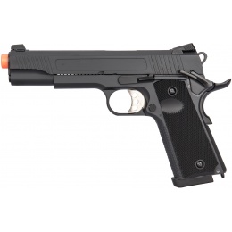 Double Bell Gas Blowback Textured Metal M1911 Airsoft Pistol - BLACK