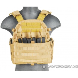 Lancer Tactical 1000D Nylon Airsoft MOLLE Plate Carrier - TAN
