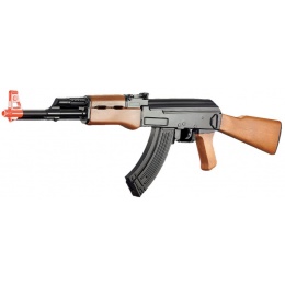 Lancer Tactical ABS Polymer AK47 AEG Airsoft Rifle - BLACK / FAUX WOOD ...