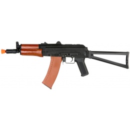 Lancer Tactical AK-74U Airsoft AEG Rifle w/ Real Wood Handguard - BLACK