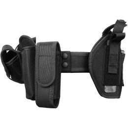 FDG Tactical Utility Belt with Holster - Modular Duty Gear - BLACK ...