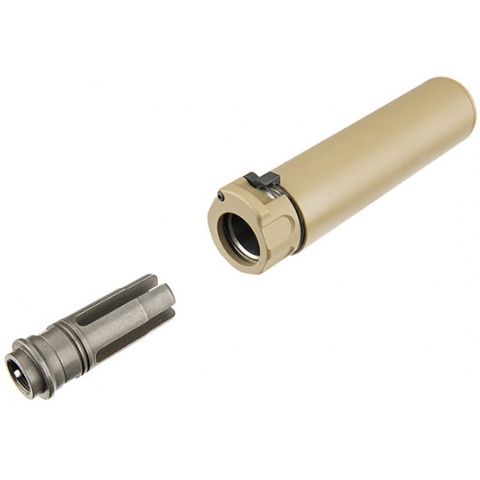 Atlas Custom Works Full Metal SOCOM QD Barrel Extension w/ Flash Hider [LONG] - TAN