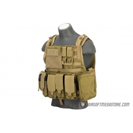 Flyye Industries 1000D Cordura MOLLE Tactical Vest w/ Pouches [LRG] (Khaki)