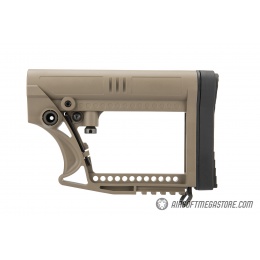 G-Force Adjustable Stock w/ Cheek Plate for Carbine Airsoft Rifles - TAN