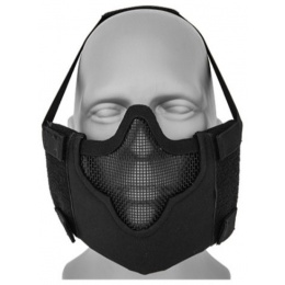 Black Bear Airsoft Steel Mesh Padded Lower Face Mask - BLACK