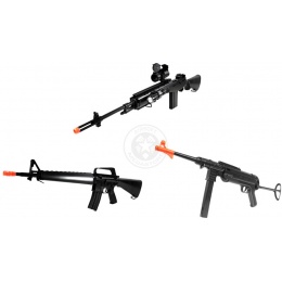 Starter Package:  AGM M14 RIS Rifle + Well M16A1 Rifle + DE MP40