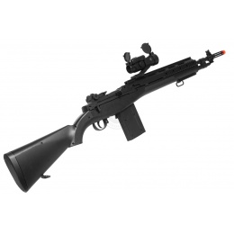 TSD M14 RIS Spring Sniper Rifle w/ Red Dot Scope & Flashlight - BLACK ...