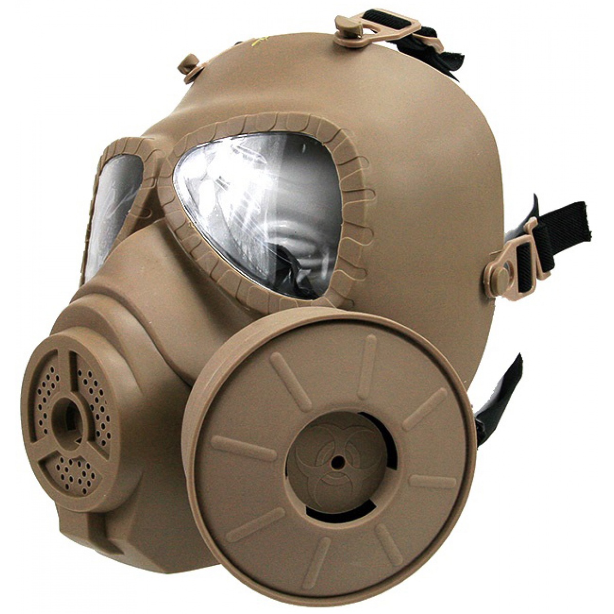 Tandd Airsoft Toxic Full Face Gas Mask With Anti Fog Fan Color Tan